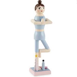 Yoga Girl Wood Nutcracker 14” Women Kids Christmas Home Decor New